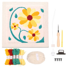 Punch-Needle-Sets für Anfänger: Komplettes Punch-Needle-Starterset mit Rahmen, Garn und DIY-Stickset für Erwachsene