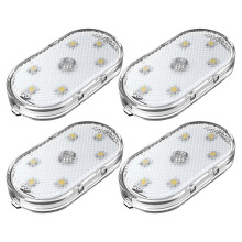 FRCOLOR USB Weiße LED-Leuchten für die Autoinnenbeleuchtung, einfache Installation, Kunststoff, 4er-Set