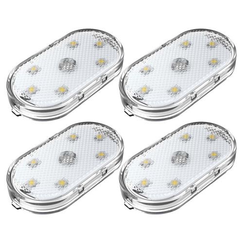 FRCOLOR Λευκά Φώτα LED USB για Εσωτερικό Φωτισμό Αυτοκινήτου, Εύκολη Εγκατάσταση,