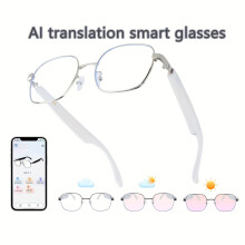 AI Translation Smart Glasses | 164 Languages, 4 Modes | 6H Battery, Auto Brightness | Meeting/Call Translation | Compatible with iOS & Android