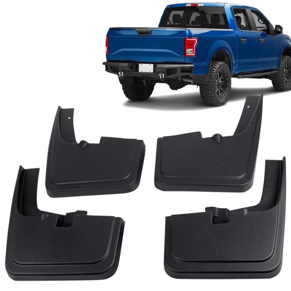 Ford F150 Mud Flaps 4-Piece Set For 2015Â2018 With Black 959110311790