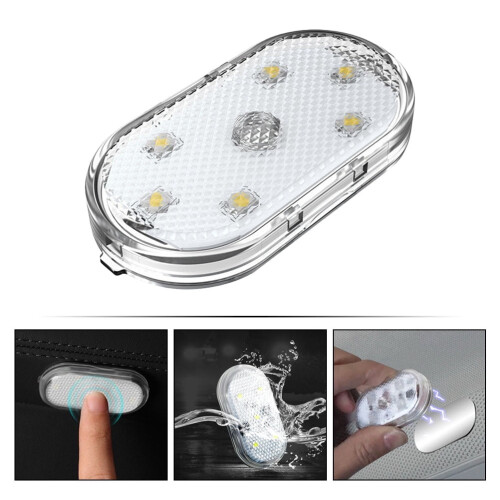 FRCOLOR Λευκά Φώτα LED USB για Εσωτερικό Φωτισμό Αυτοκινήτου, Εύκολη Εγκατάσταση, 2