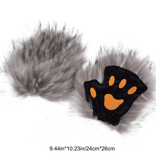 Γάντια Wolf Paw από ψεύτικη γούνα, γάντια διακόσμησης για αποκριές, χειμωνιάτικα 2