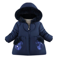 Casaco de inverno infantil feminino, jaqueta puffer pesada com capuz, parka infantil de lã para neve.
