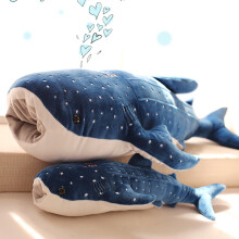 Simpatico peluche a forma di squalo, grande bambola di stoffa a forma di pesce, balena imbottita, regalo di compleanno per bambini.