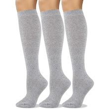 Women's Combed Cotton Knee-High Socks Seamless Toe Black