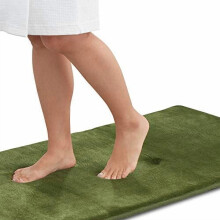 Tappetino da bagno in memory foam antiscivolo, assorbente, super confortevole, in velluto (56 x 107 cm, verde)