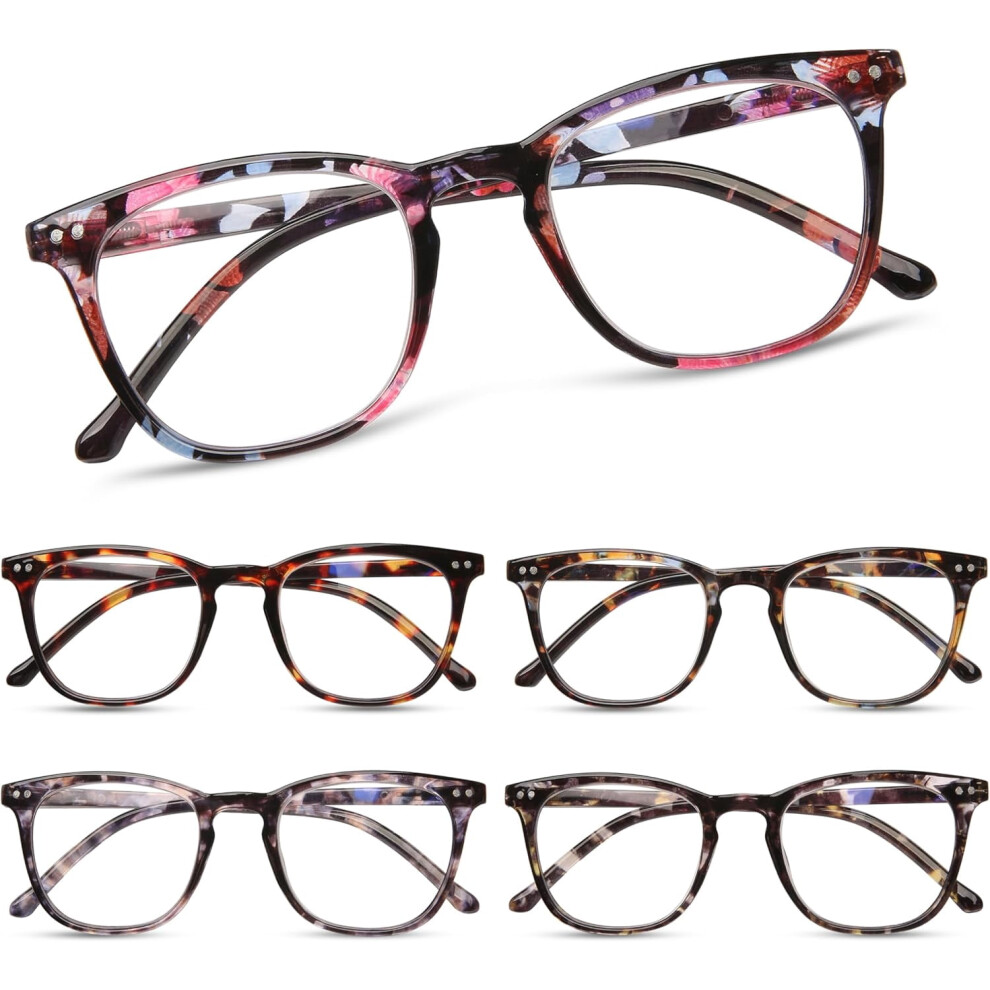 Blue/Light Reading Glasses For Women, Readers For Women, Fashion Pattern Print Computer Eyeglasses, Cheaters