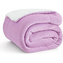 GentleSoft Sherpa Fleece Throw Blanket Twin Size (60x80"), Thick & Warm, Soft Fuzzy Plush, Lilac – Compatible with Couch