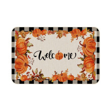 Tapete de boas-vindas Comefolife Pumpkin Hello, 76 cm x 43 cm, em fibra de coco com base antiderrapante, para uso interno e externo, ideal para