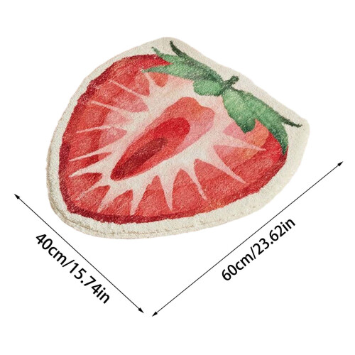 Tapete de Banho Morango Antiderrapante Absorvente em Microfibra 20x30 polegadas 2