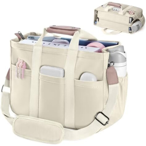 Τσάντα Tote από καμβά με πολλές τσέπες, τσάντα crossbody για γυναίκες, τσάντα χειρός για