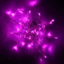 Luzes de fada rosa a bateria, 5 metros (16 pés), 50 LEDs, à prova d'água, cintilantes, para uso interno/externo, decoração de