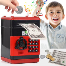 Elektronische spaarpot met wachtwoord voor kinderen, rood
