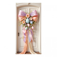 Décoration de porte de Pâques sur le thème des lapins