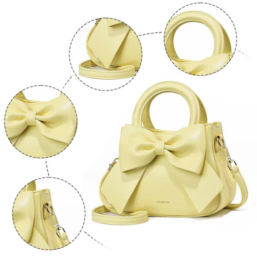 Γυναικείες μίνι τσάντες crossbody μόδας δερμάτινες τσάντες ώμου με φιόγκο και 2