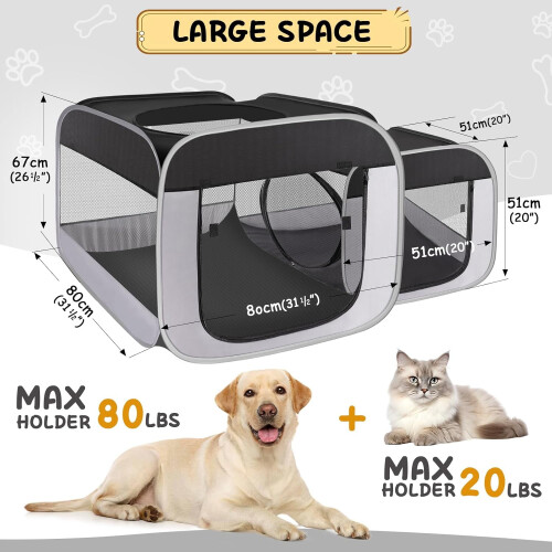 Large Cat Playpen with 2 Separate Areas 2