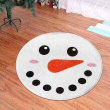 Grazioso tappeto natalizio 80x80 cm, zerbino in morbida flanella con pupazzo di neve e fiocco di neve – Compatibile con le decorazioni natalizie