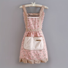 1 Stück niedliche Polyester-Schürze mit gewebtem Blumenmuster, atmungsaktiv, mit Haube, für Restaurant, Koch, Küche