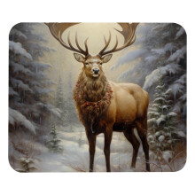 Vintage kerst muismat met elandmotief (1 stuk)