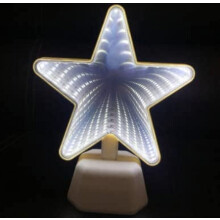 Luminária noturna de LED, luz de túnel, espelho infinito 3D, linda decoração de parede em formato de coração para festas de Natal, decoração