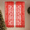Christmas Sheer Curtains Red with Tree Pattern 2-Pack 1