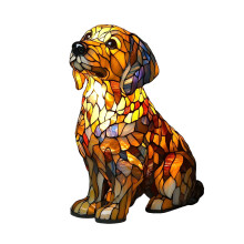 Luminária Golden Retriever – Abajur retrô em resina tingida, luminária de mesa LED vintage em formato de cachorro, presente fofo em 3D com tema