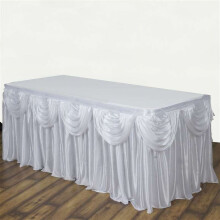 BalsaCircle21 voet x 29 inch satijnen draperie voor bankettafels, wit