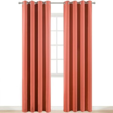 Painéis de cortina blackout térmica, cortinas com ilhós para escurecimento do ambiente, 132 x 213 cm, laranja coral, 2 painéis + 2 prendedores.