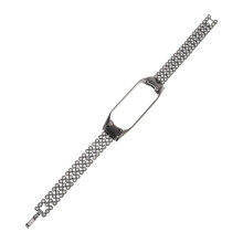 2St Zwarte Roestvrije Shiny Watch Strap Stijlvolle Vervangende Band