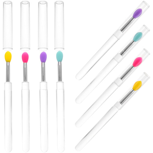 24Pièces Pinceaux Silicone Colorés Réutilisables Capuchons