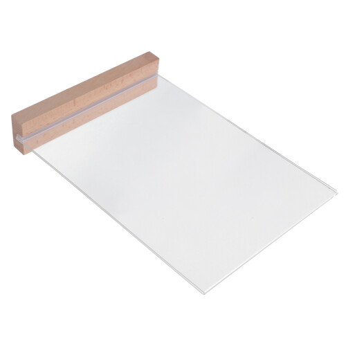 4Ud Exhibidor Acrílico Transparente Con Base Madera Para
