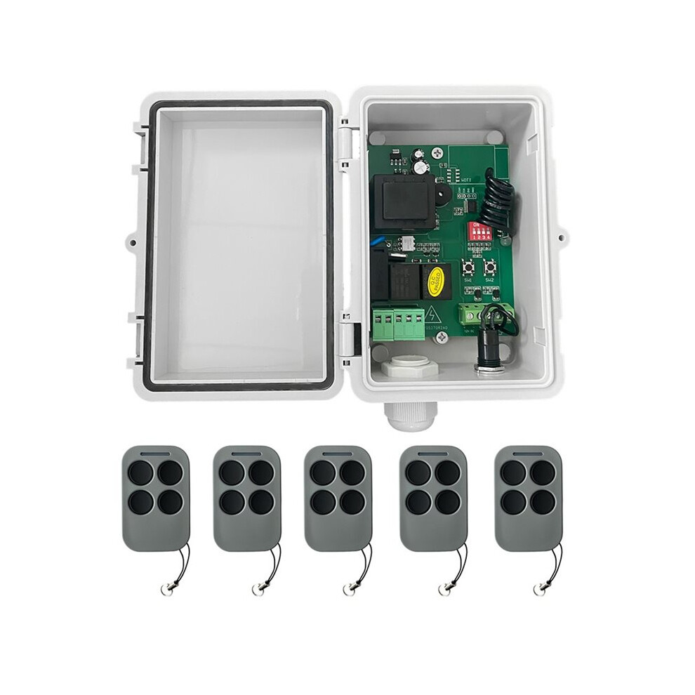 Ac220v Roller Shutter Control Board Tubular Motor Receiver +5Xremote Control For Garage Roller Shutter Gate Opener 6033486910970