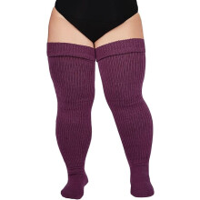 Plus Size Dame Lårhøye Sokker for Tykke Lår - Ekstra Lange Tykke Overknee Strømper - Leggvarmere Sokker