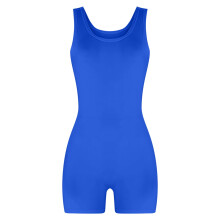 Jumpsuit shorts voor dames, geschikt voor yoga en sport, effen kleur, comfortabele jumpsuit uit één stuk, blauw