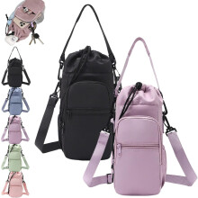 Borsa porta borraccia con tasca per cellulare - Tracolla imbottita ideale per escursioni