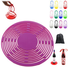 Organizer in silicone per borsa portabottiglie – Compatibile con vino, bottiglie d'acqua, frutta e pietanze calde, sottobicchiere a rete portatile