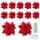 Κόκκινα κλιπ λουλουδιών Poinsettia με γκλίτερ 12 τεμάχια 1