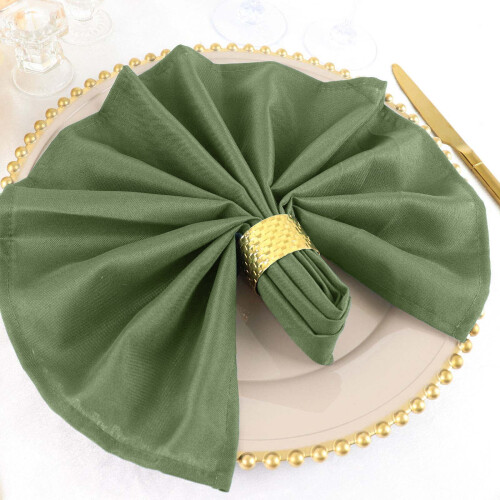 BalsaCircle 50 Pieces 20" Willow Green Polyester Napkins Wedding Kitchen