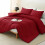 King Size Dark Red Comforter Set 3-Piece Breathable Quilted 5