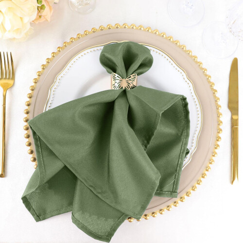 BalsaCircle 50 Pieces 20" Willow Green Polyester Napkins Wedding Kitchen 1