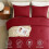 Donkerrode microvezel dekbedset Queen1+2 3
