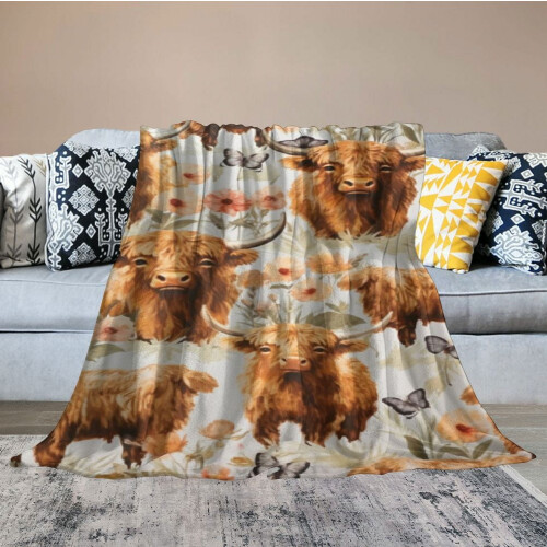 Κουβέρτα EastSmooth Highland Cow για Κορίτσια & Παιδιά – Χαριτωμένη θήκη για Καναπέ, 1