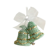Green Glitter Snowflake Ornament, Shatterproof Light Green Baubles, Bell-Style Xmas Tree Decor – Compatible with All Trees