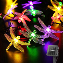 Libellen Solar Lichtslinger, 6,3 meter, 30 LED's, Waterdicht, 8 Modi, Meerkleurig – Buiten Terras, Tuin, Bruiloft, Kerstmis – Geschikt voor Solar