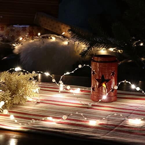 36 LEDs Λευκό Μαργαριτάρι Glarand Φωτιστικά σε Κορδόνι με Μπαταρία και Λειτουργία 2