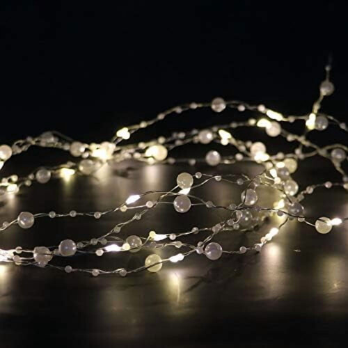 36 LEDs Λευκό Μαργαριτάρι Glarand Φωτιστικά σε Κορδόνι με Μπαταρία και Λειτουργία 1