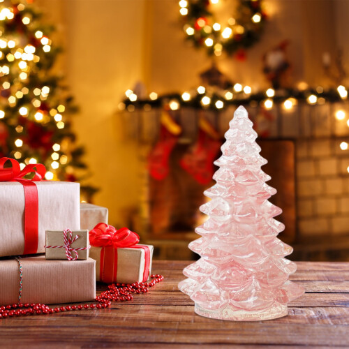 Pink Resin Crystal Christmas Tree Ornament 2