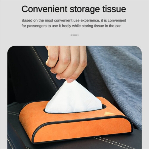 Car Tissue Holder in PU Leather – Universal Fit 2