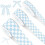 3Rolls Μπλε/Λευκή Καρό Κορδέλα (0,4", 0,87", 1,5" x 15 γιάρδες) – Θέμα Αγωνιστικού 1
